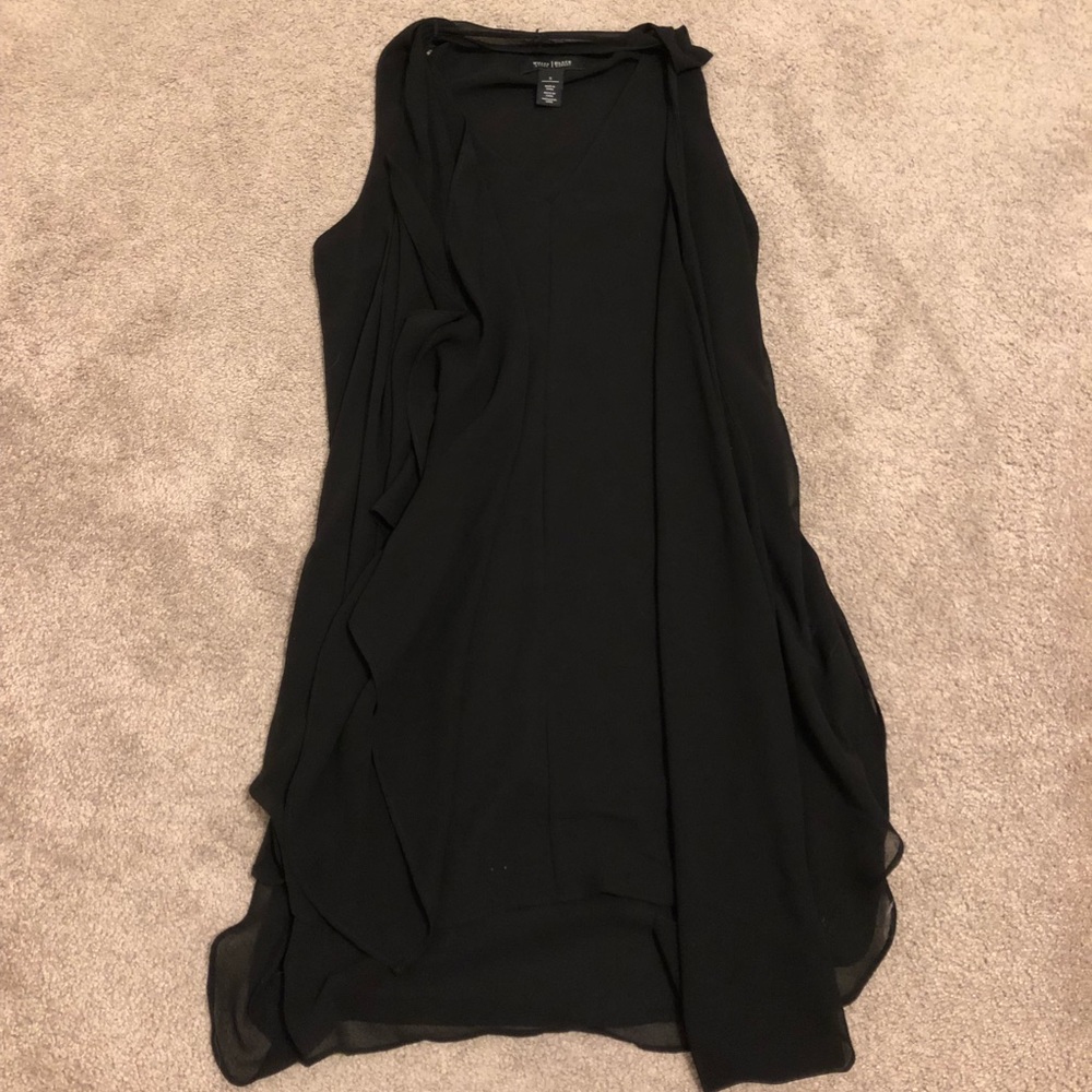 WHBM Black tunic with detachable scarf